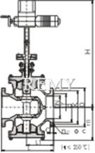 Y945H/Y型电动双阀座蒸汽减压阀 外形尺寸图
