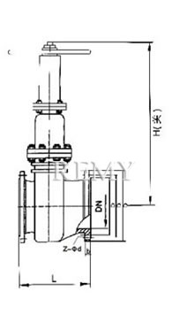 PZ41TC 陶瓷排渣闸阀 结构图 