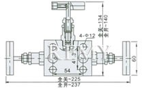 EN5-9 1151型三组阀 外形尺寸图