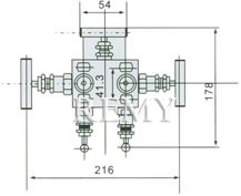 FDF5-12 1151型五阀组 外形尺寸图